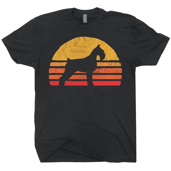 2019 мода лето горячей продажи ретро вс ризеншнауцер силуэт футболка vintage tee рубашка собака lovers футболочка